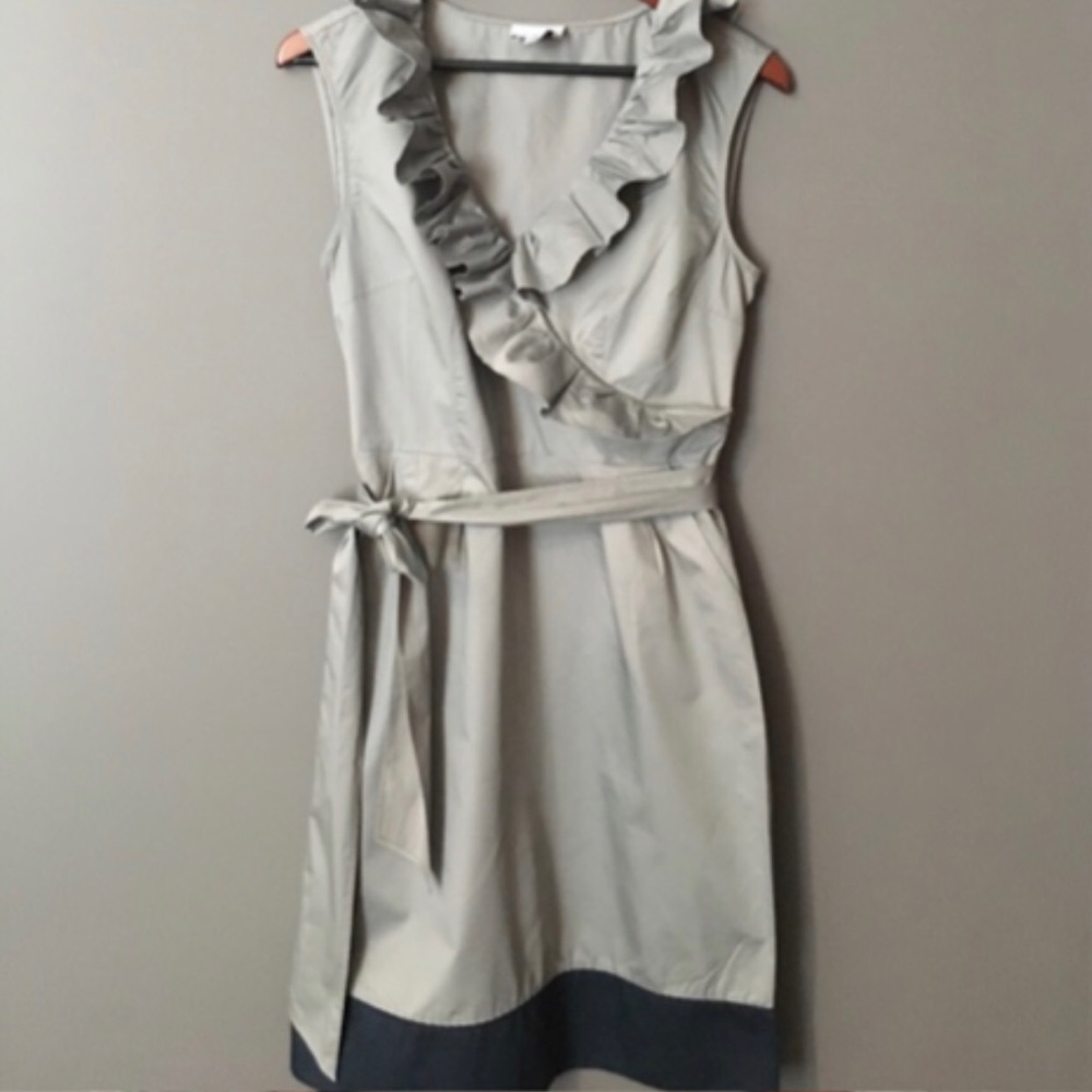 ANN TAYLOR LOFT grey and navy dress
